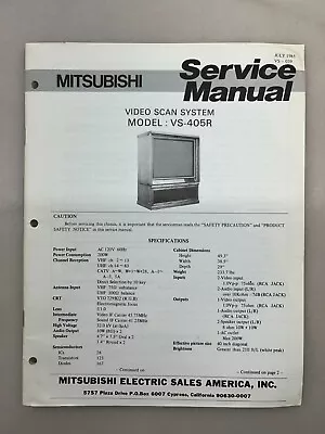 Mitsubishi VS-405R Original Service Manual Free Shipping • $10