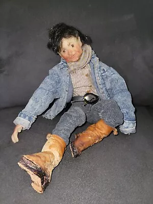 Vintage Cowboy Figure Man Statue Homeless Man Handmade Doll  • £24.13