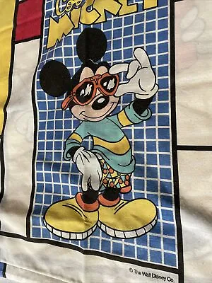 Disney Cool Mickey 90s 80s Mouse Pillow Case Bed Decor Geometric Cutter Fabric • $10.12