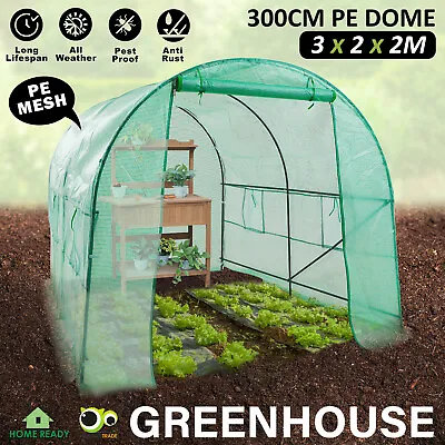 Greenhouse Walk-In Green House Shed Storage Dome Hoop Tunnel Polytunnel PE 3M • $99.90