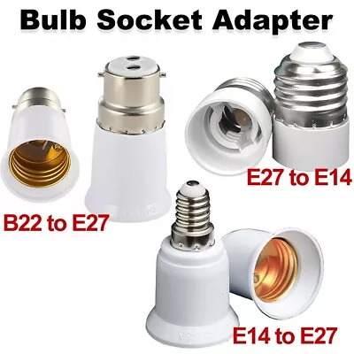 B22 To E27E14 To E27E27 To E14 Light Socket Adapter Lamp Holder Base Converter • £3.39