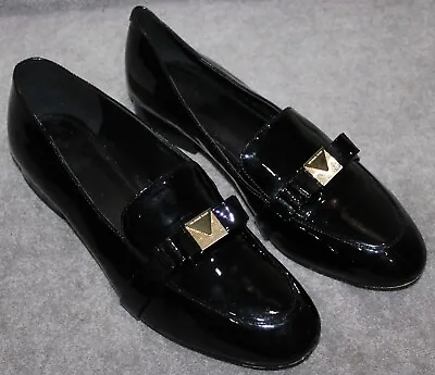 Michael Kors Caroline Shoes Patent Leather Loafers Black 9 1/2 • $24.99