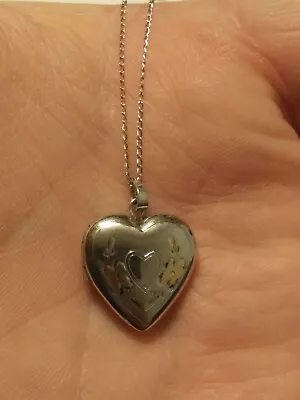 Vintage Ma 925 Sterling Silver Heart Locket+19  Necklace • $19.99