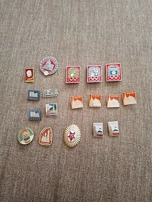 1980 Summer Olympic & Souvenir Pins Moscow Russia - Stamped Lot Of 18 • $24.99