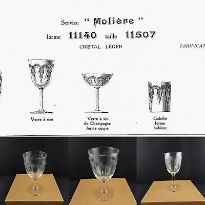 Antique Art Nouveau Crystal Baccarat Moliere 1916 Stem Glass Glasses Wine Porto • $33.09