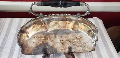 Antique Meriden Connecticut Crown Silver Plated Large Crumb Ornate Tray • $20