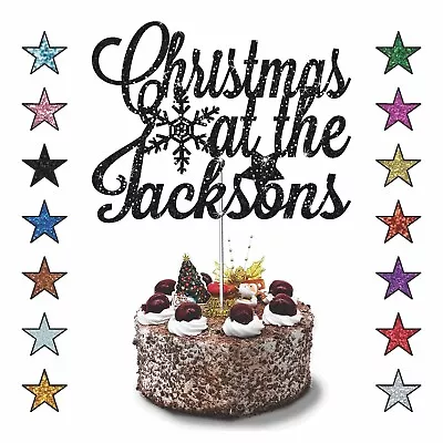 £0.99 • Buy Personalised Christmas At The Name Cake Topper Snowflake Christmas Cake Decor UK
