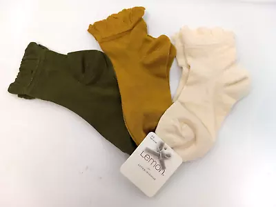 $18 • Buy Lemon For Anthropologie Ruffle Ankle Socks NWT $18 3 Pack Women's OS One Size