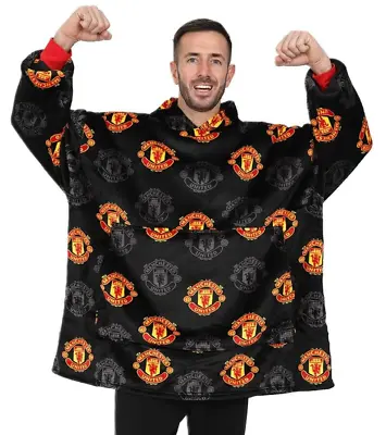 Manchester United FC Men's Fully Lined Luxury Fleece Oversized Hoodie W23 • £29.99