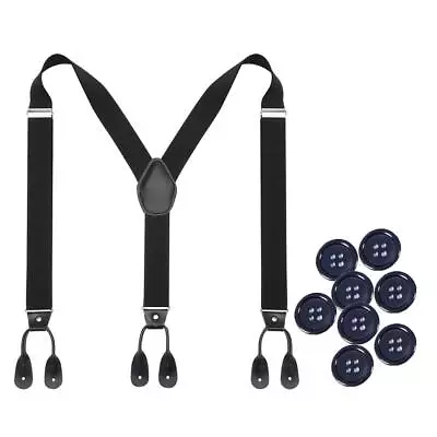 Mens Adjustable Button End Suspenders - Y-Back Elastic Tuxedo Suspenders • $14.16