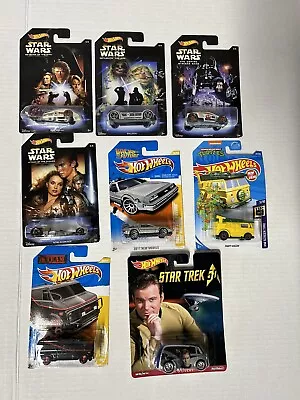 Lot Of 8 Hot Wheels Star Wars Star Trek TMNT Back To Future A-Team New Sealed • $22.50