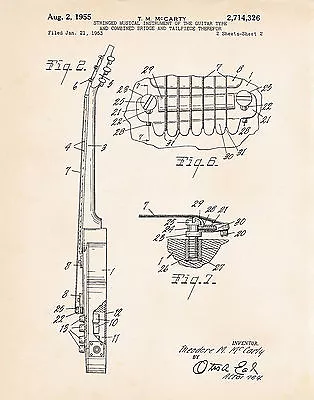 1955 Les Paul Art Gift Ideas Guitar Players Patent Poster Gibson Guitar Prints • $37.52