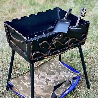 Mangal Grill Kebab Barbecue BBQ Portable Folding 8 Skewer Shashlik 3mm Мангал • $155