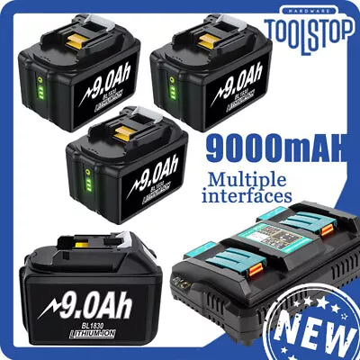 9000mAH For Makita 18V BL1860 LXT Li-Ion BL1830 BL1850 Battery & Dualcharger US • $47.45