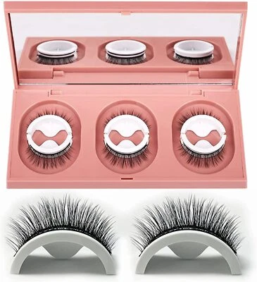 £6.49 • Buy 3Pairs Reusable Self Adhesive False Eyelashes Natural Long Thick Fake Eye Lashes
