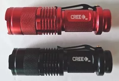 2 Pack (1 Red 1 White) Mini CREE Tactical Flashlight 3 Modes • $4.50