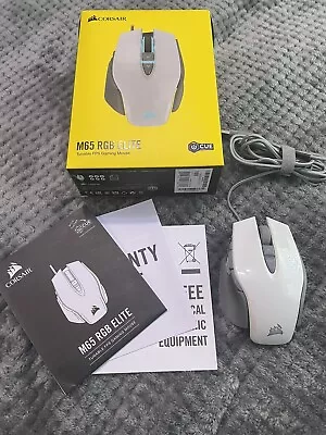 Corsair M65 RGB Elite ┃ Tunable FPS Gaming Mouse ┃ White ┃ Double Clicking Fault • £0.99