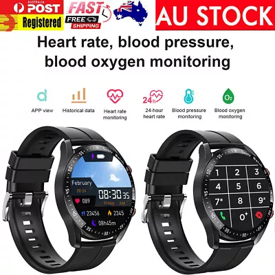 $49.99 • Buy Smart Watch Bluetooth Heart Rate Blood Pressure Oxygen Touch Screen Bracelet