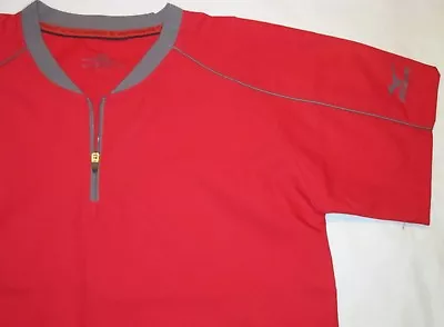 Youth M L MIZUNO Performance BASEBALL WARM-UP SHIRT RED Jersey Uniform Boys Top • $11.05