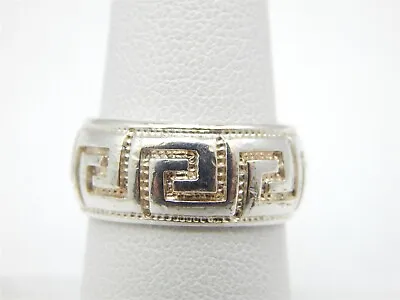 Sterling Silver 925 Milor Greek Key Pattern Band Ring Size 6.5 • $32.68