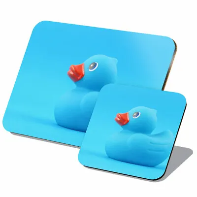 1x Cork Placemat & Coaster Set - Blue Toy Duckling Bath Time Baby Boy #16702 • £14.99