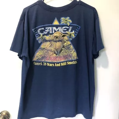 Vintage 1988 Camel Blue T-shirt Men’s Size XL With Back Print • $6.14