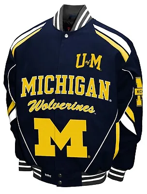 Michigan Wolverines Navy Franchise Club Stout Twill Full-Snap Jacket • $159.99