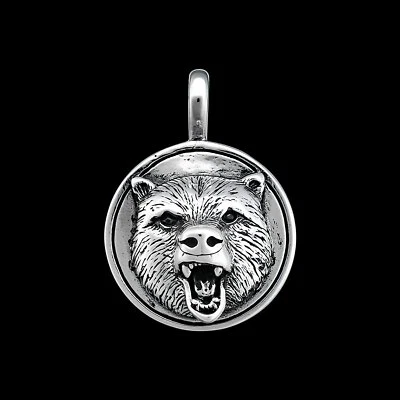£32.71 • Buy 925 Sterling Silver Growling Bear Pendant