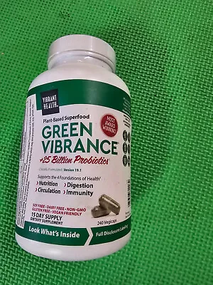 Vibrant Health Green Vibrance 240 VegiCaps Exp-5/2024 • $29.50