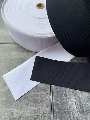 4-Inch Wide Black Or White Knit Heavy Duty Stretch High Elasticity Elastic. • $10.99