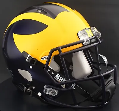 MICHIGAN WOLVERINES NCAA Riddell Speed Full Size REPLICA Football Helmet • $229.99