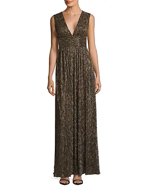 NEW AIDAN MATTOX Sleeveless Metallic DRESS GOWN SIZE 8  $295 BRONZE NORDSTROM • $169