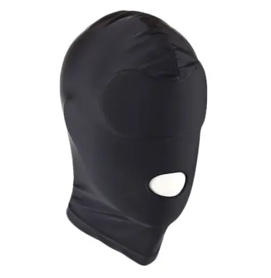 £8.99 • Buy Adult Black Spandex Hood Full Mask Open Mouth Stretchy Headgear GIMP Costume Uk!