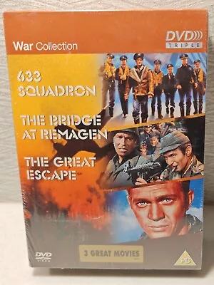 The War Collection - 633 Squadron / The Bridge At Remagen / The Great Escape DVD • £18.99