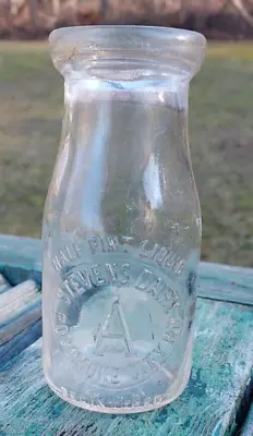 Old Advertising Half Pint Milk Bottle Stevens Dairy Pocomoke City MD A • $22.25