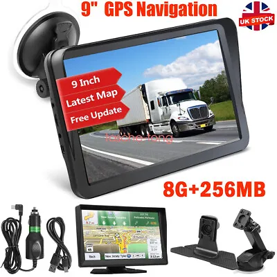 9 Inch 8GB Car Truck Sat Nav GPS Navigation Free Lifetime UK Maps Touch Screen • £66