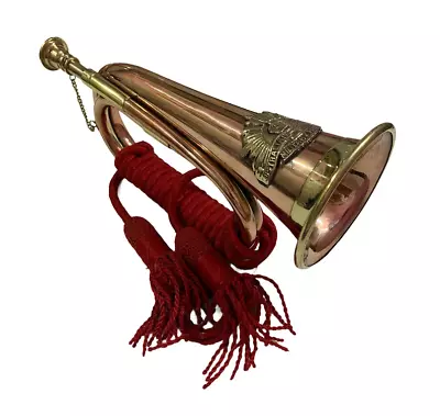 12 Inch Copper & Brass Bugle With Silk Rope Tassel Australian Military Forces Ba • $80