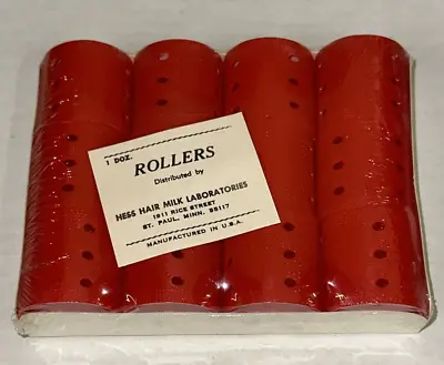 1 Dozen Vintage Rollers By Hess Hair Milk Laboratories St Paul Made Usa 1.5  Red • $11.24