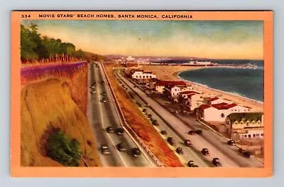 Santa Monica CA-California Movie Stars' Beach Homes Vintage Postcard • $7.99