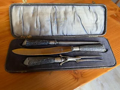 Antique Joseph Rodgers 3 Piece Carving Set IOB • $199.99