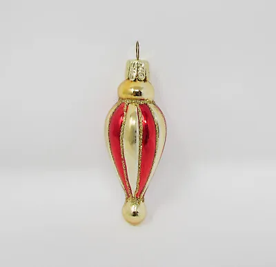 Small Striped Mercury Glass Finial Christmas Ornament ~ Czech Republic ~ 1-1/2  • $11.80