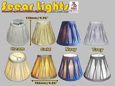 Candle Size Little Pleated Poly Silk Lampshade For Chandelier & Wall Light 6.25  • £27.83