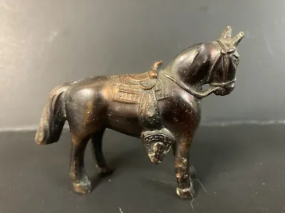 Vintage 1950's Cast Metal Chrome Carnival Prize Cowboy Horse Made In Japan.  • $14