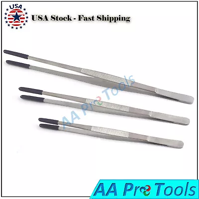 Tweezers Steam & Ultrasonic PVC Coated Tips Non Marring 3 PCS 8  10  12  • $7.20