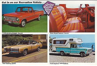 5 NOS Vintage 1969 Ford Dealer Postcards: F-100 F-250 Explorer Special Camper • $10