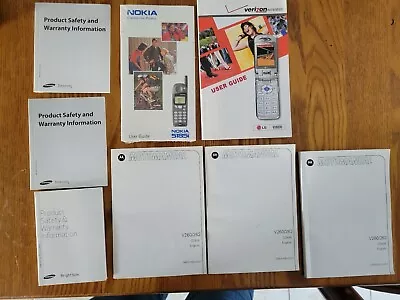 Vintage Assorted Cell Phone Manuals User Guides Motomanual Verizon Nokia Samsung • $5.95