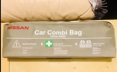 Nissan Note Micra Juke Qashqai Car Combi Bag First Aid Saftey Kit With Vests New • £12.99