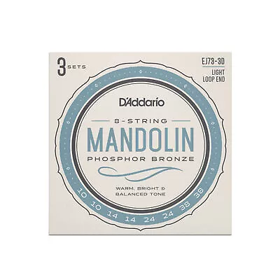 D'Addario EJ73 Mandolin Strings Phosphor Bronze Light 10-38 3 Sets • $22.99