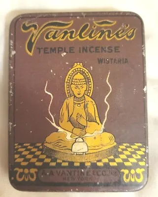 Advertising Vantine's Temple Incense Tin A A VANTINE & Co New York 1920s Vtg • $14.95