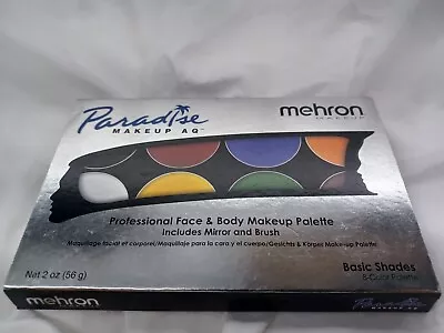 Mehron Paradise Makeup AQ 8 Color Palette Basic Shades Face Body Sfx Cosplay • $34